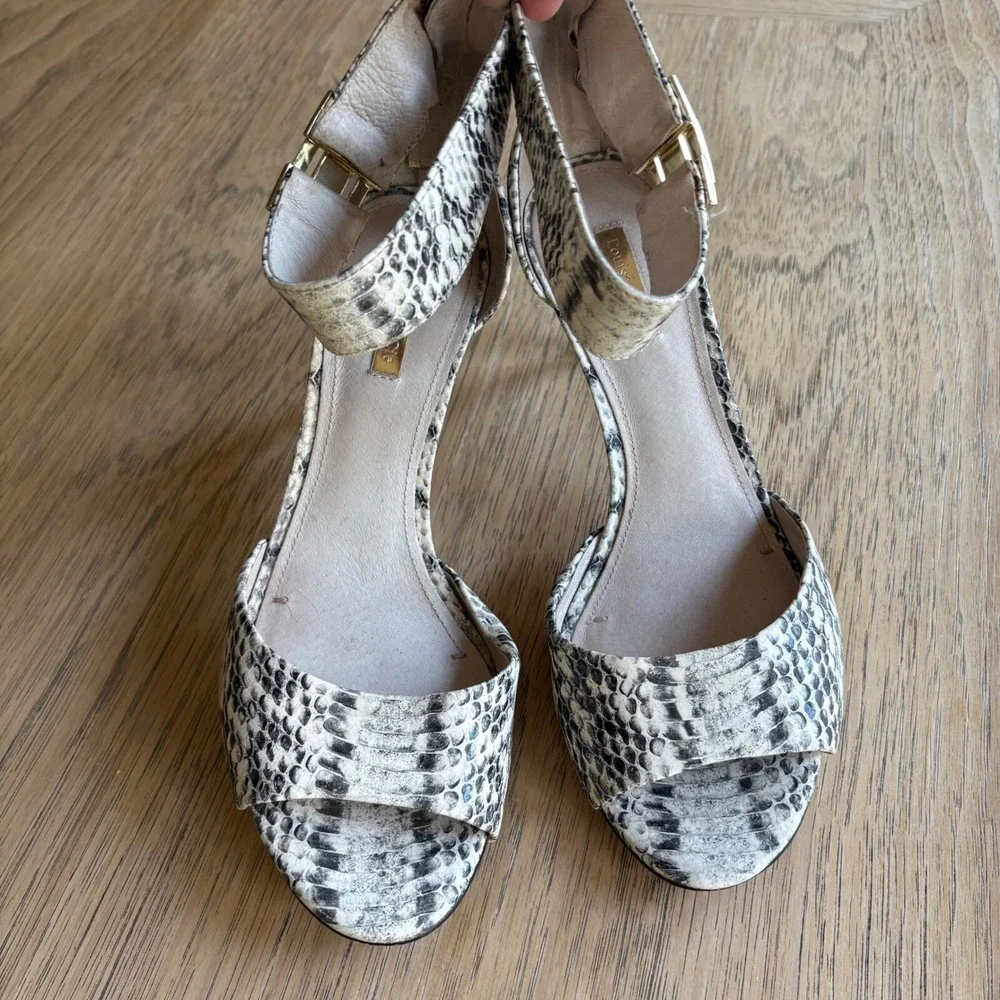 $150 LOUISE ET CIE Gordon Python Snakeskin Leather Stiletto Heels SIZE 10M EUC - Picture 5 of 15